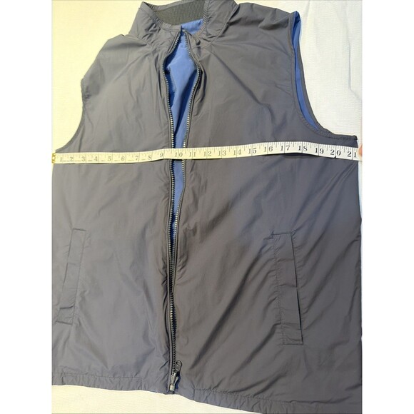 Untuckit Vest Mens Medium Blue/grey Lightweight Zip Front Casual Reversible Golf - Picture 8 of 9